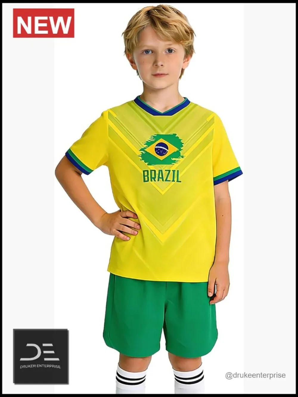Kids Soccer Jersey & Shorts Set, 100% Polyester, Breathable, Quick-Dry, Youth